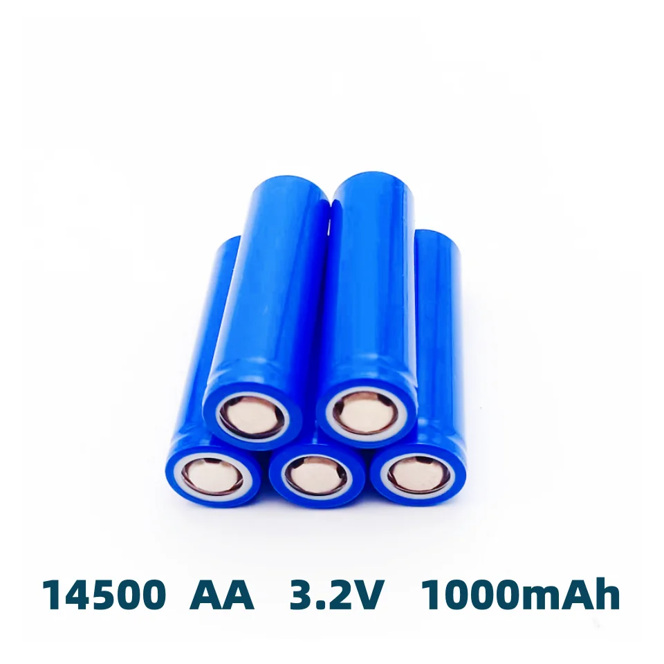 14500 lithium battery, large capacity, high-power 3.2V rechargeable battery, multifunctional and durable 1000mAh