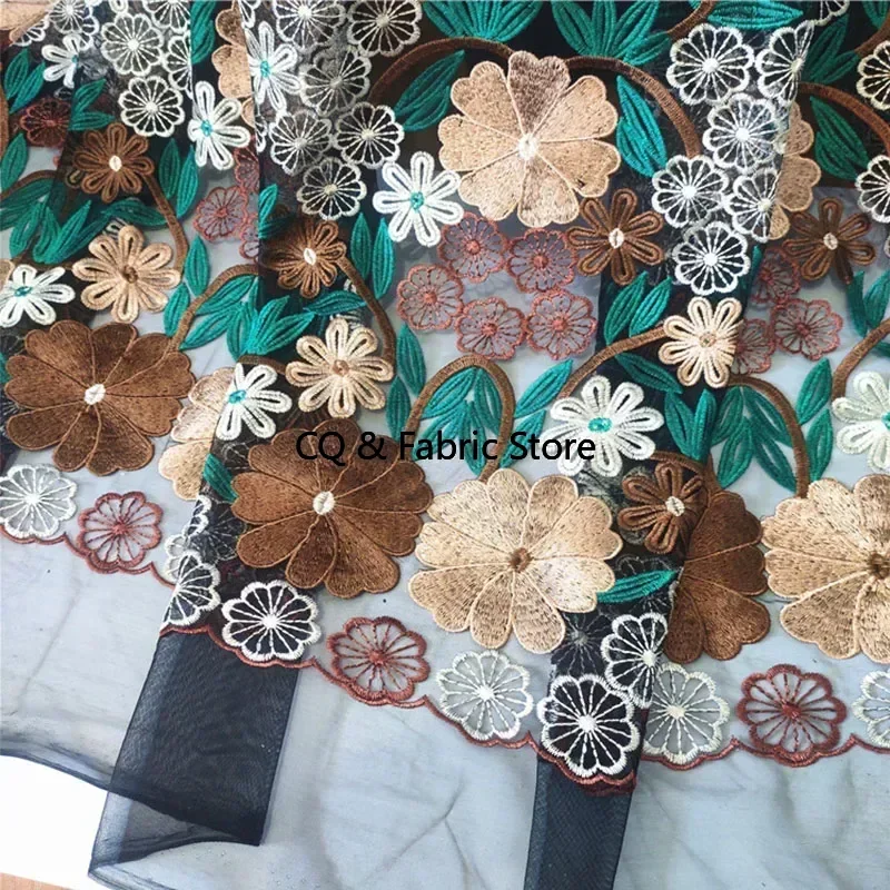 

Высококачественная водорастворимая цветная кружевная ткань с вышивкой для платья, юбки, дизайнерская ткань