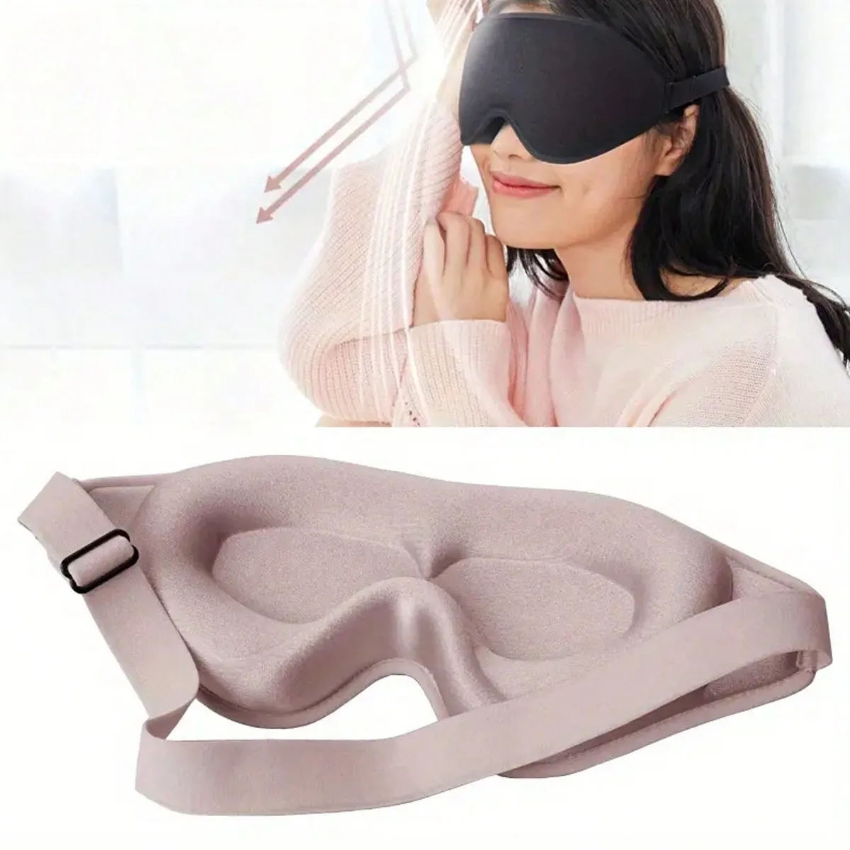 

1/2/3Pcs 3D Sleep Eye Mask, Super Soft & Full Blackout, Comes with Earplugs, Great for Travel, Nap and Daily Use