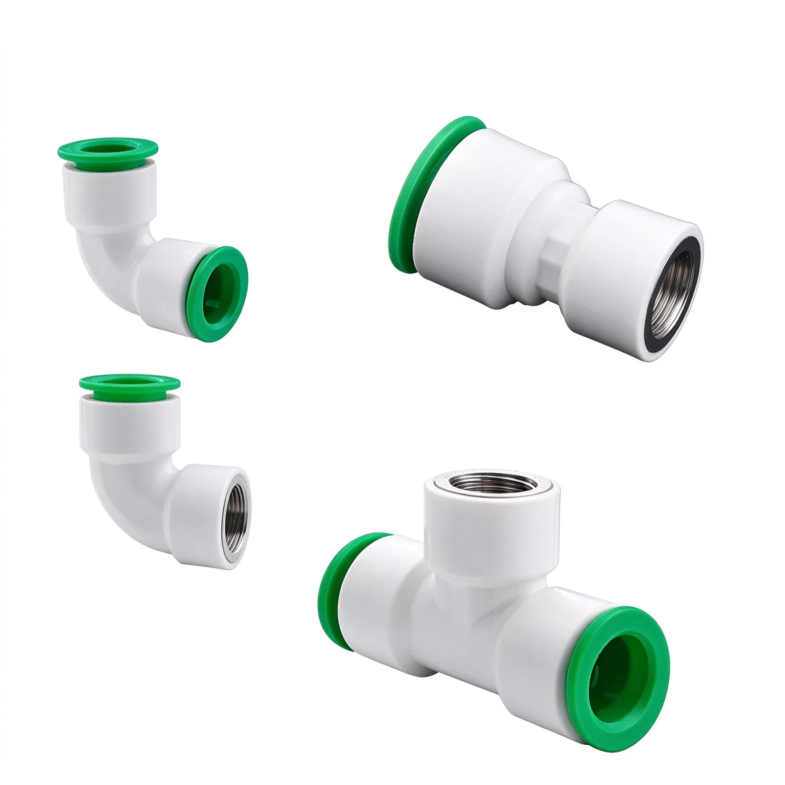 PPR Quick Connect Reducing Tee Push Fit Plastic Pipe Joint Multi-size Plumbing Fittings 1/2 Inch to 1 Inch Water Pipe Accessor