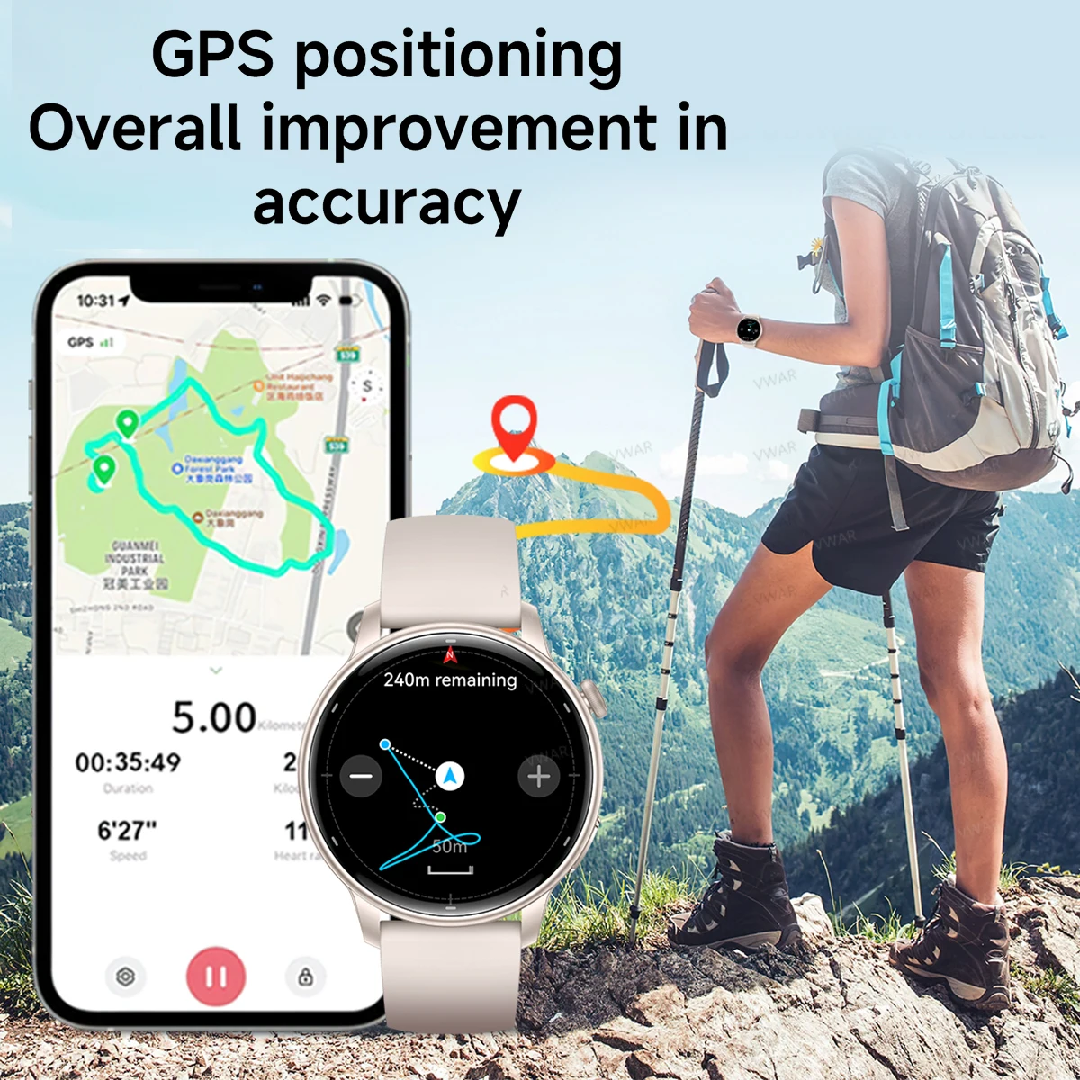2025 جديد GPS Smartwatch النساء AMOLED HD شاشة دائما على عرض بلوتوث دعوة 30 متر مقاوم للماء ساعة رجالية لنظام أندرويد ios
