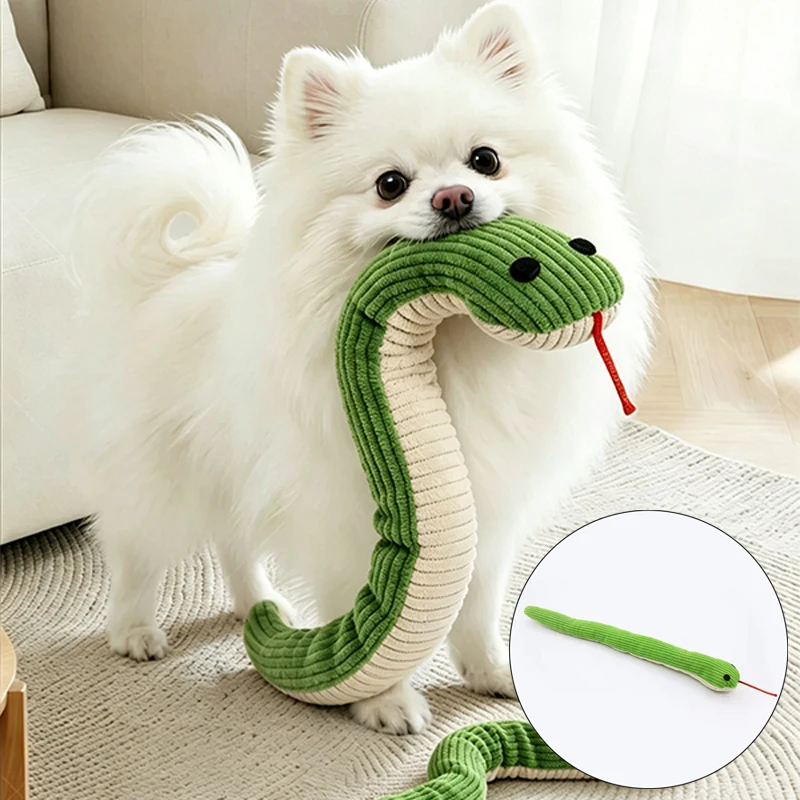 Dog Toy Snake‑Shape Interactive Toy Kitten Kick Toy Interactive Pet Toy for Indoor Crinkle Sound Toy Cats Pet Supplies