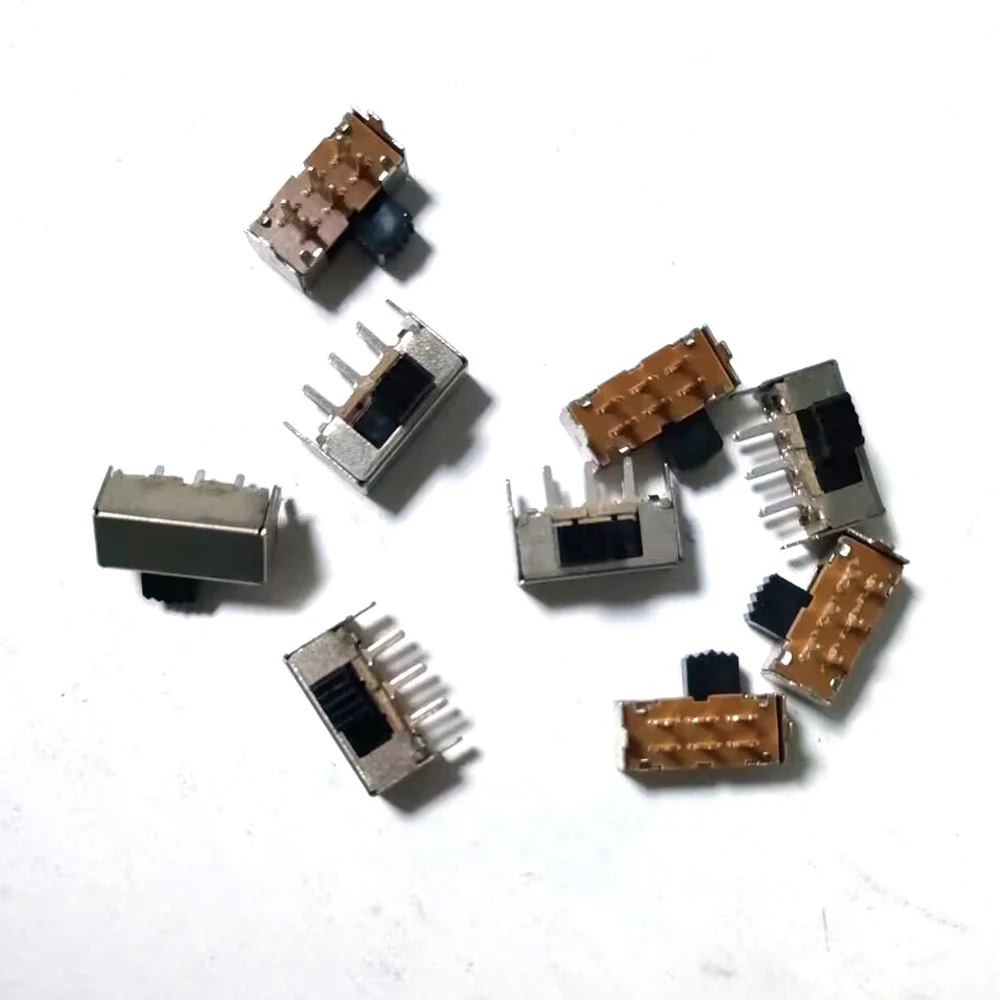 10Pcs SK-22F02 Toggle Switch 6Pin PCB 2 Position 2P2T SPDT Handle Height 5 Mm Miniature Slide Switch Side Knob