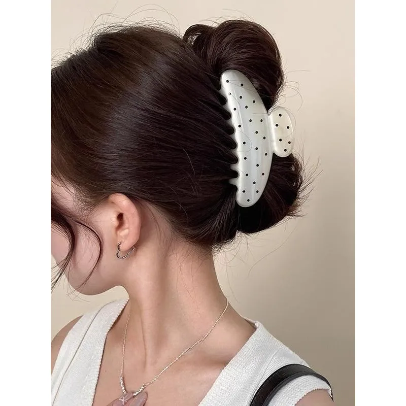 

Заколка-зажим в горошек для повседневной укладки: изысканный дизайн, надежная фиксация, подходит для различных причесок, всесезонный игривый аксессуар