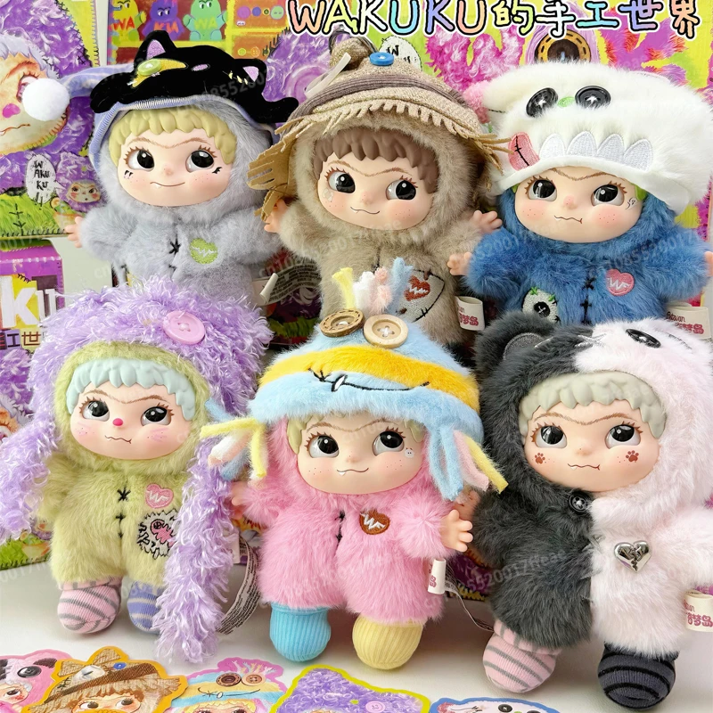 

The Handicraft World of Wakuku Series Blind Box Vinyl Face Bag Pendant Desktop Ornaments Anime Figure Wakuku Plush Mystery Box