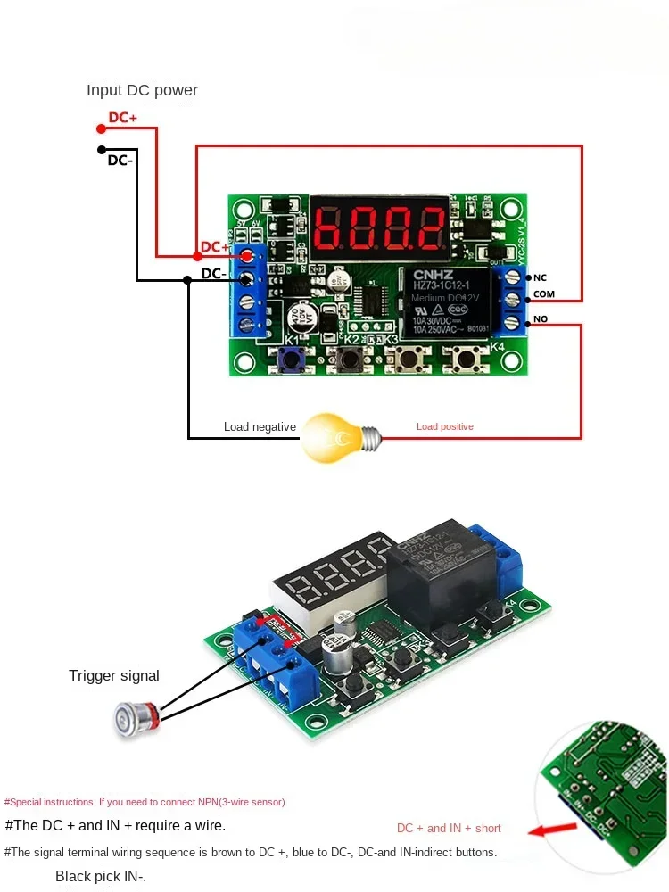 Time Relay Delay Module Multifunctional Timing Cycle Circuit Switch High Precision Controller 5V12V24V