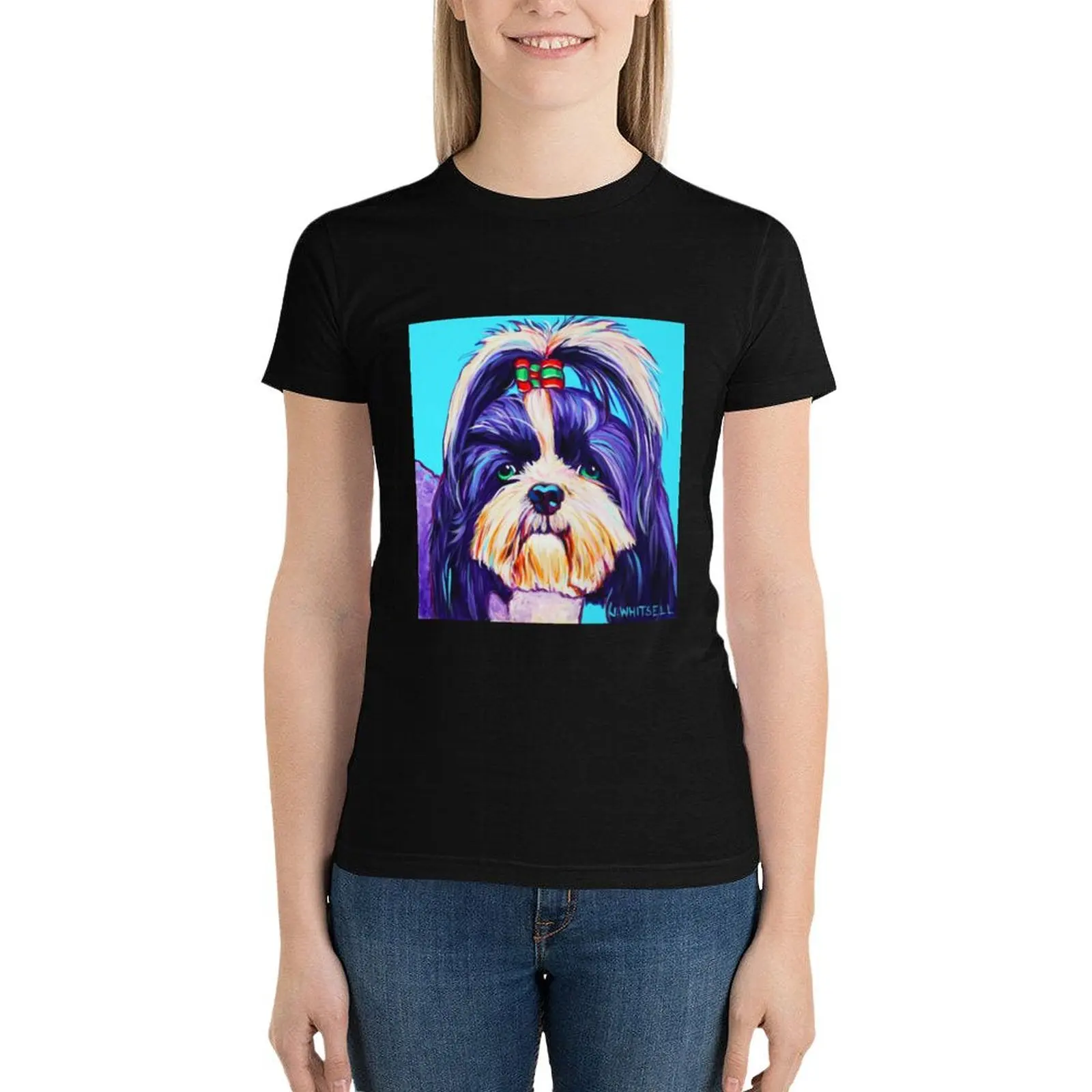 Colorful Fun Shih Tzu- J. Whitsell Art T-Shirt hippie clothes aesthetic clothes t-shirts for Women graphic tees funny