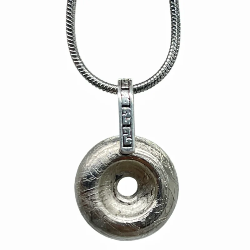 Genuine Muonionalusta Meteorite Peace Buckle Pendant  Nickel-Plated Finish Fine Meteorite Collection Piece LK463