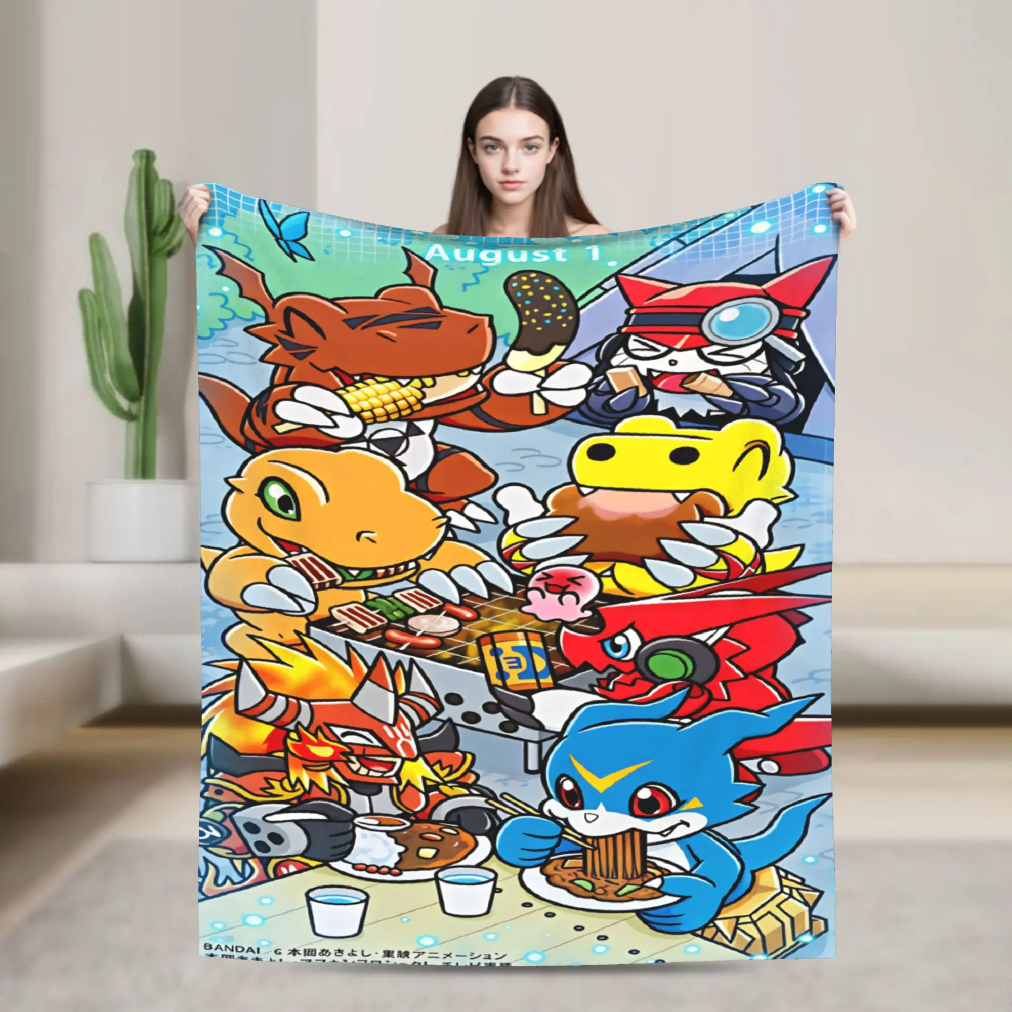 Digimon Hikari Tailmon Blankets Quality Warm Soft  Bedding Throws Winter Boy Girl Couch Chair Fashion Bedspread