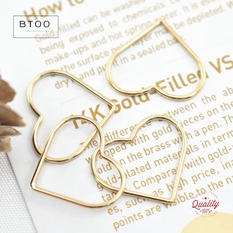 

Подвеска-подвеска в форме сердца 14 карат с позолотой 17,5 мм для изготовления ювелирных изделий своими руками - подходит для браслетов, ожерелий, сережек