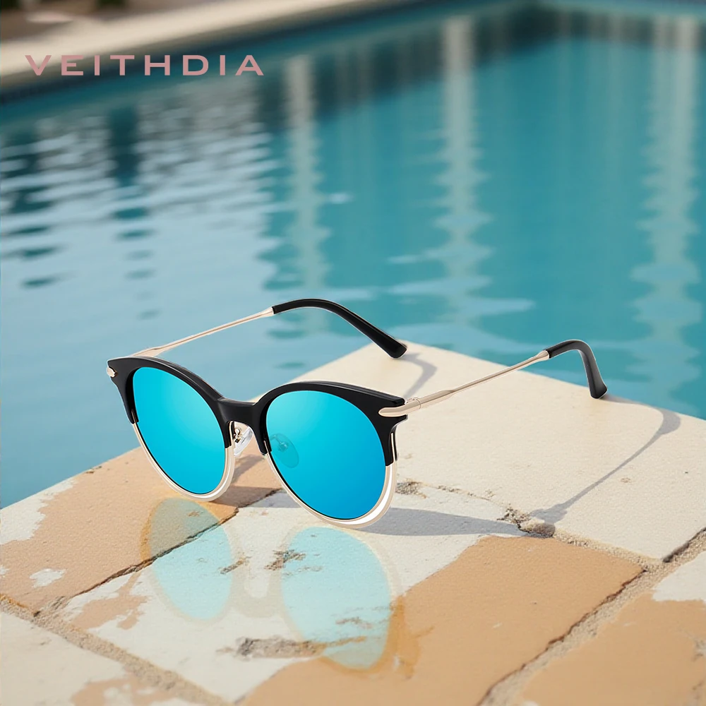 

VEITHDIA новые женские солнцезащитные очки из сплава + TR90 Fram, поляризационные линзы UV400, зеркальные очки, винтажные уличные солнцезащитные очки для женщин FA3029