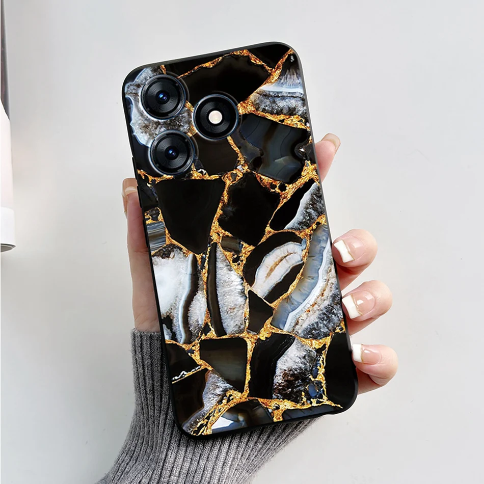 For Tecno Spark 10 Pro Case 2023 Fashion Marble Silicone Black Soft Covers For Tecno Spark 10C Spark10 Pro KI7 KI5q KI5k Bumper