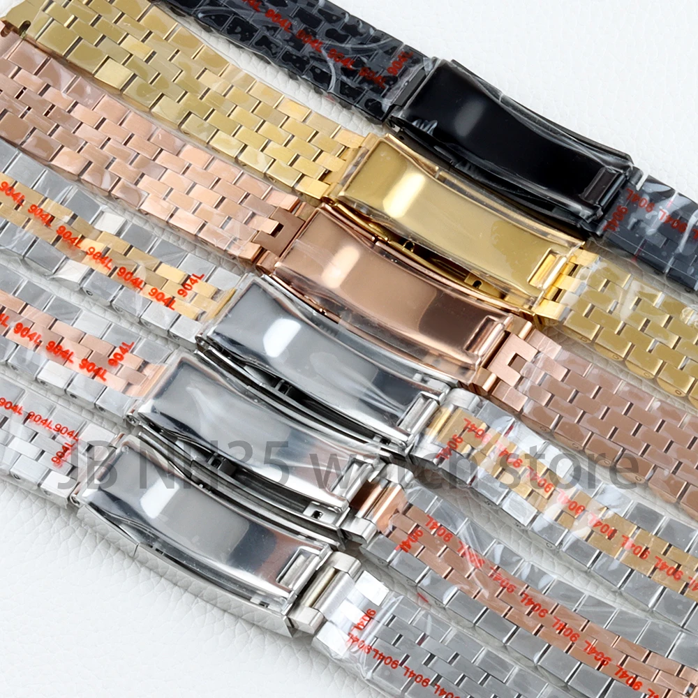 20mm Width Jubilee Bracelet High Quality Stainless Steel Watch Strap for Submarine Log Waterproof NH35 36/39mm Watch Case