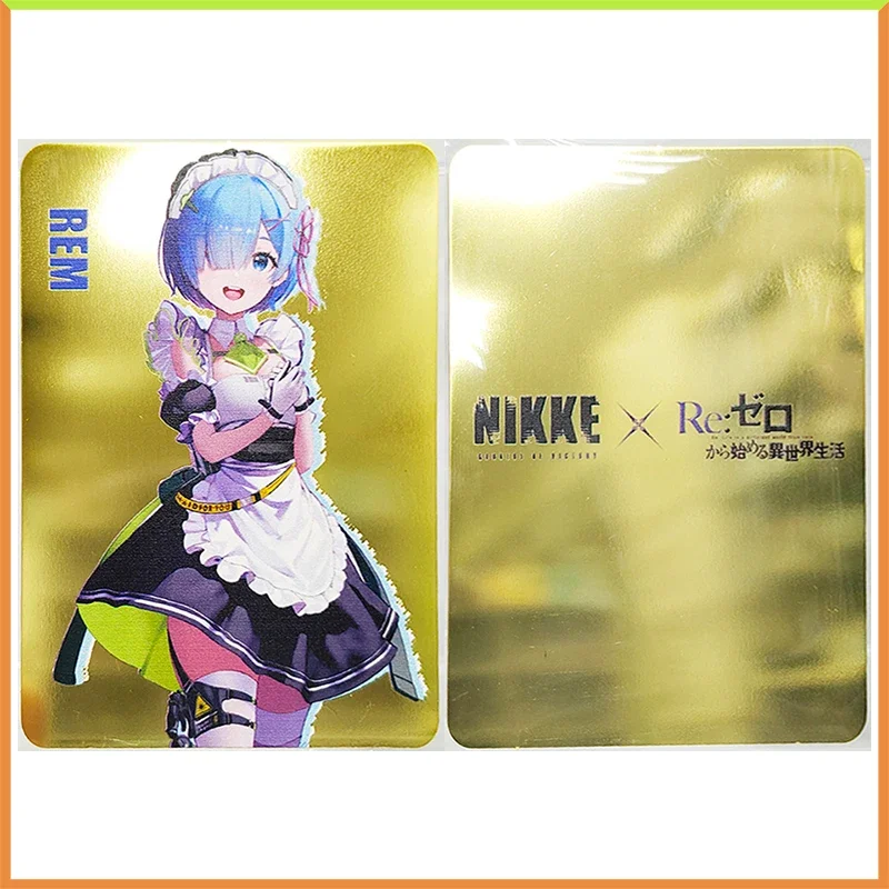 

Anime Goddess Story DIY ACG Tabletop Games Metal Laser Cards Rem Toys for boys Collectible Cards Christmas Birthday Present