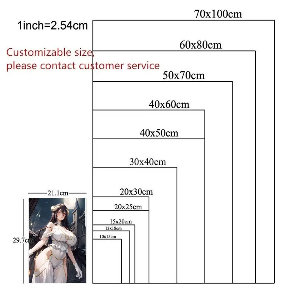 

Poster HD Anime Hot Theme Singer/OST/Movie-Waterproof Self-Stick Home Decor Anime O-Overlord Sexy girl A-Albedo