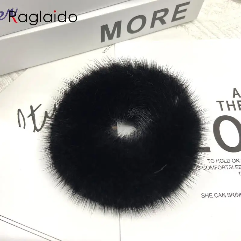 girls hair bands elastic real mink fur hair band accesorios para el cabello mujer coleteros elastici piccoli hair ties for women