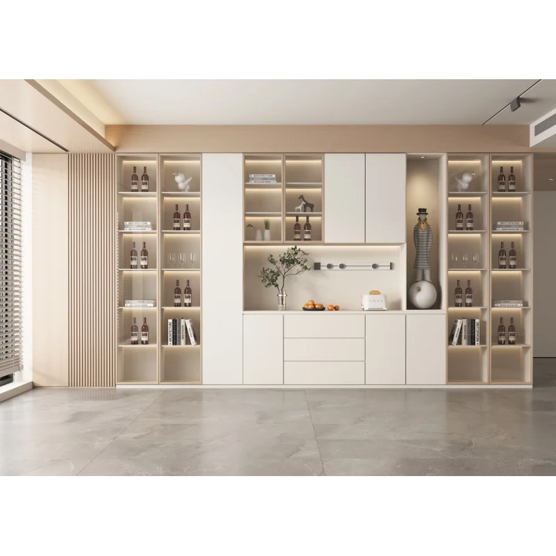 custom.Custom Modern Solid Mahogany Durable Bar Cabinet Home Wine Display with Storage Dining and Living Ro