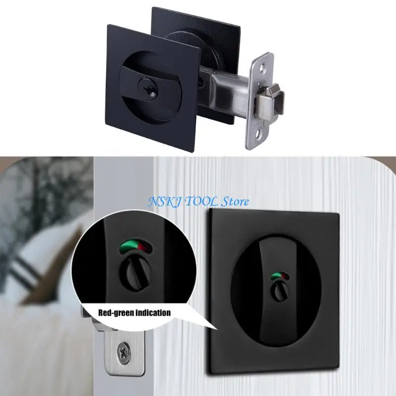

L8RC Modern Pocket Door Hardware Privacy Lock Latches Pocket Door Hardware Contemporary Door Latches Suited for Square Door