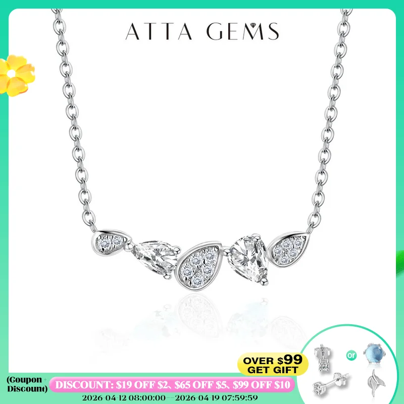 

ATTAGEMS Moissanite Necklace Pendant D Color Vss1 925 Sterling Silver Necklace for Women Popular Commemorative Fine Jewelry Gift
