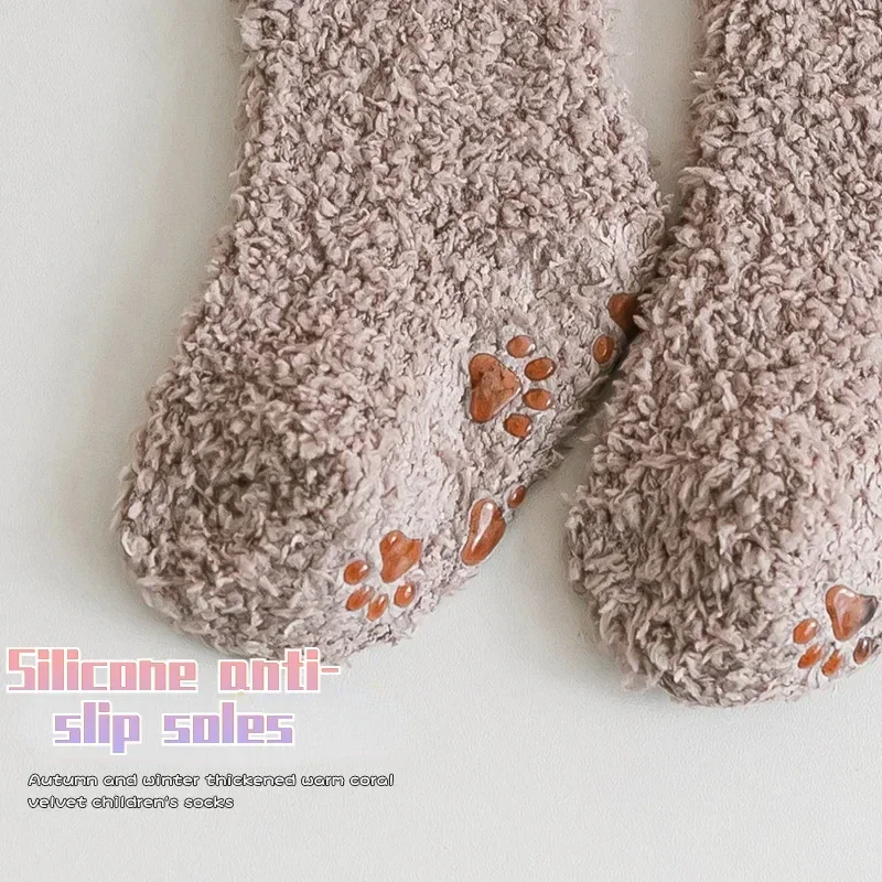 Winter Thick Coral Fleece Children Warm Kids Socks Girls Boys Toddler Soft Baby Autumn Stuff Newborn Anti-slip Floor Socks 0-5Y