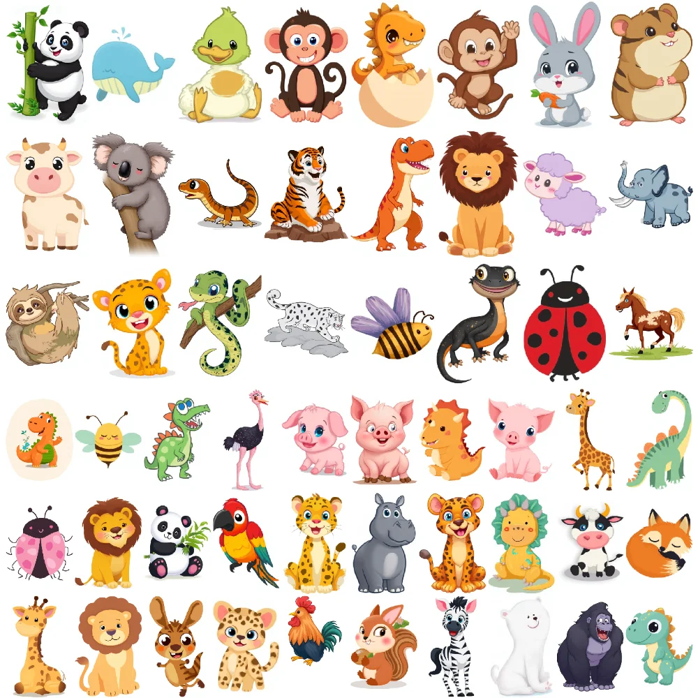 

54pcs Temporary Tattoo Cartoon Rabbit Sticker Decorative Stickers Monkey Sticker For Arms Shoulders Boys