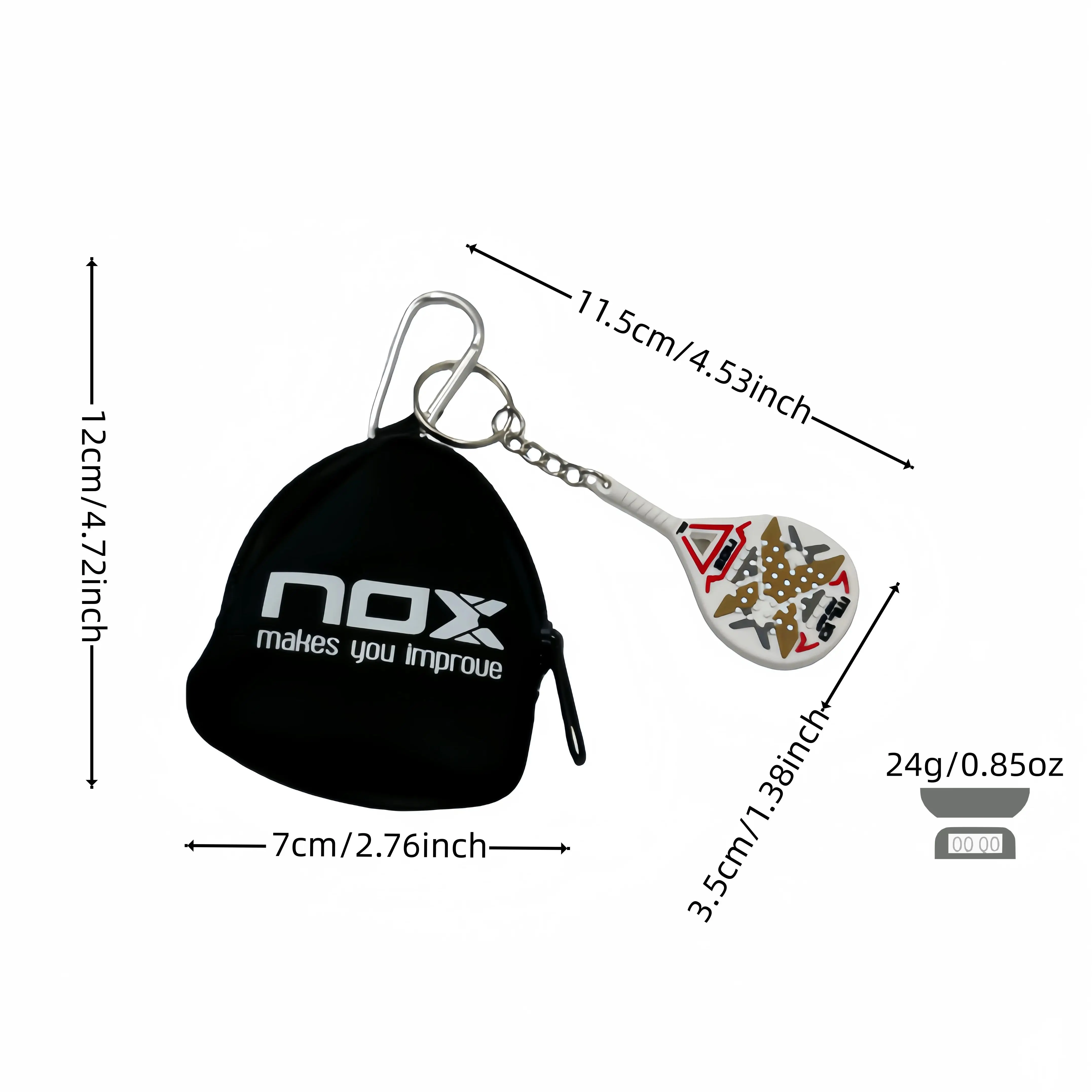 Nox Keychain and Small Wallet Set,Creative Tennis Racket Keychain,Perfect Gift and Daily Use,Ideal Accessory for Bags and Keys