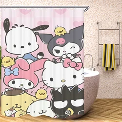 Sanrio Series Printed Bathroom Accessories Shower Curtain Toilet Decor Sets Full Set Waterproof Cute Funny Luxury Home