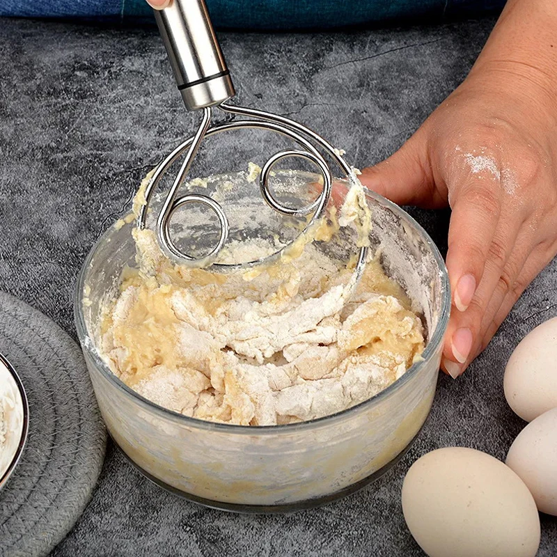 Misturador multifuncional de massas de aço inoxidável Ferramenta de cozimento de cozinha Batedor de farinha Mistura do bolo Massa de ovo Ferramenta doméstica