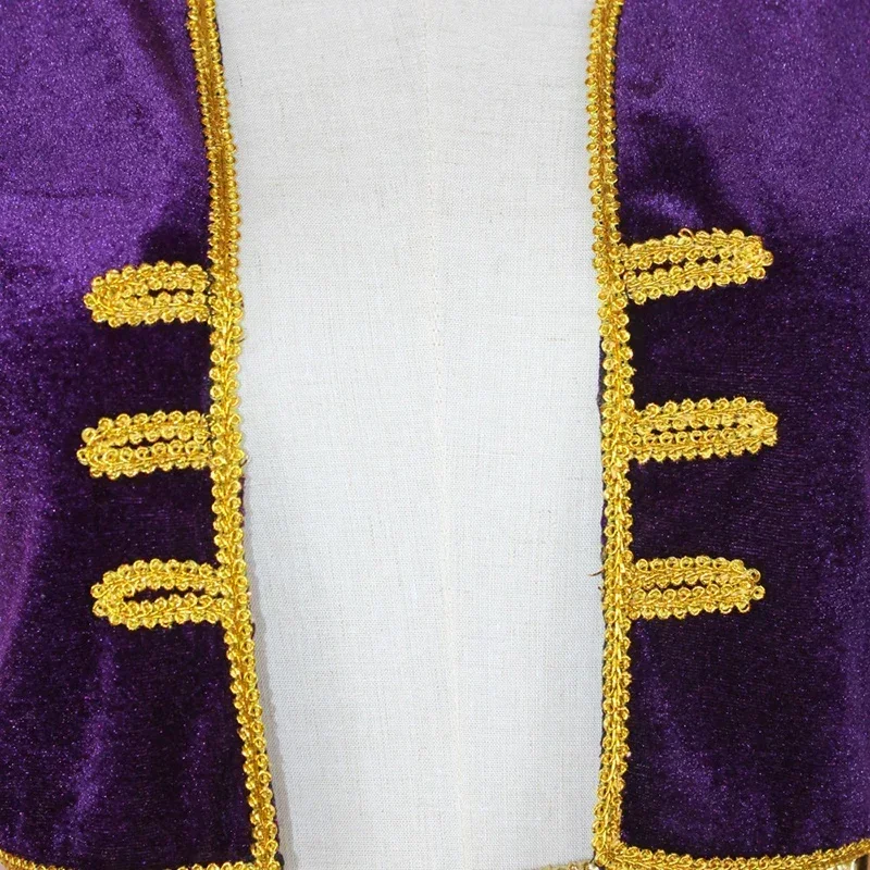 Ragazzi Principe mitico Aladin Carnevale Cosplay Outfit Festa di Halloween Principe arabo Gioco di ruolo Gilet Gilet Top + Pantaloni con cintura
