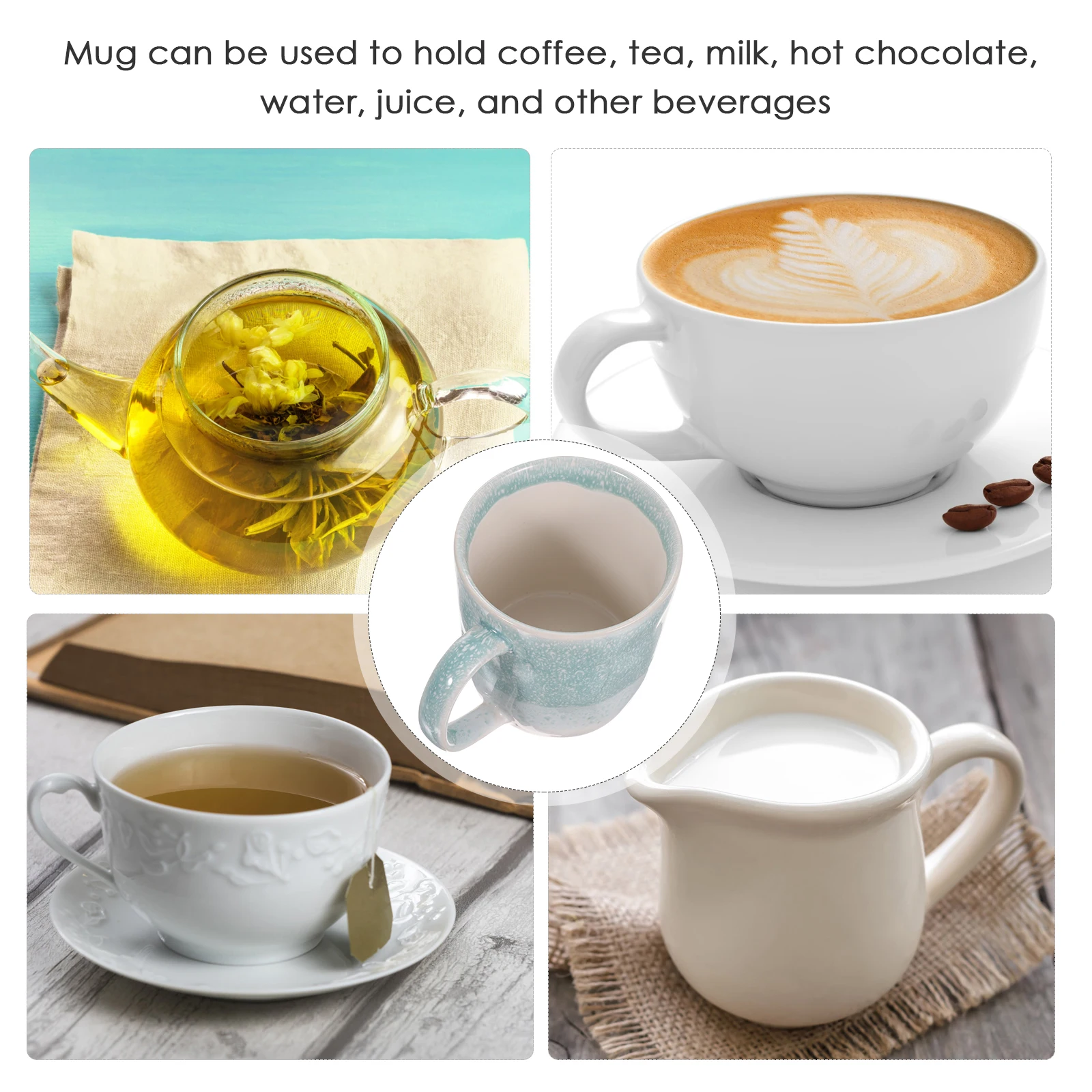 

Reusable Ceramic Coffee Mug Non Slip Handle Household Water Mug Breakfast Cup for Coffee Tea Milk Handheld Mugs