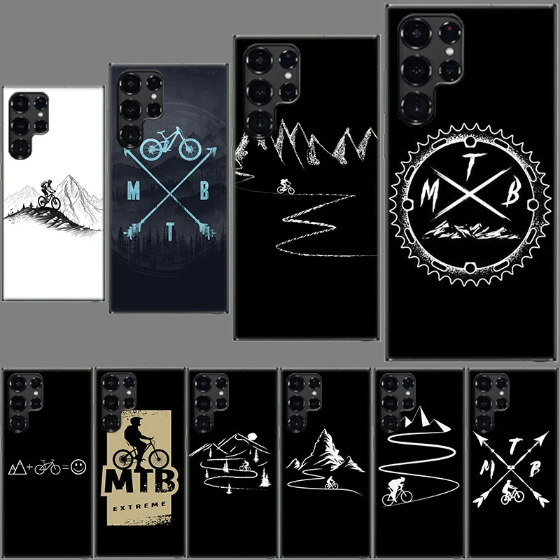 MTB Mountain Bike Cycling Bicycle Clear Phone Case for Samsung Galaxy S24 S23 S21 Plus S20 FE S22 S26 Ultra S25 Edge TPU Capa Ca