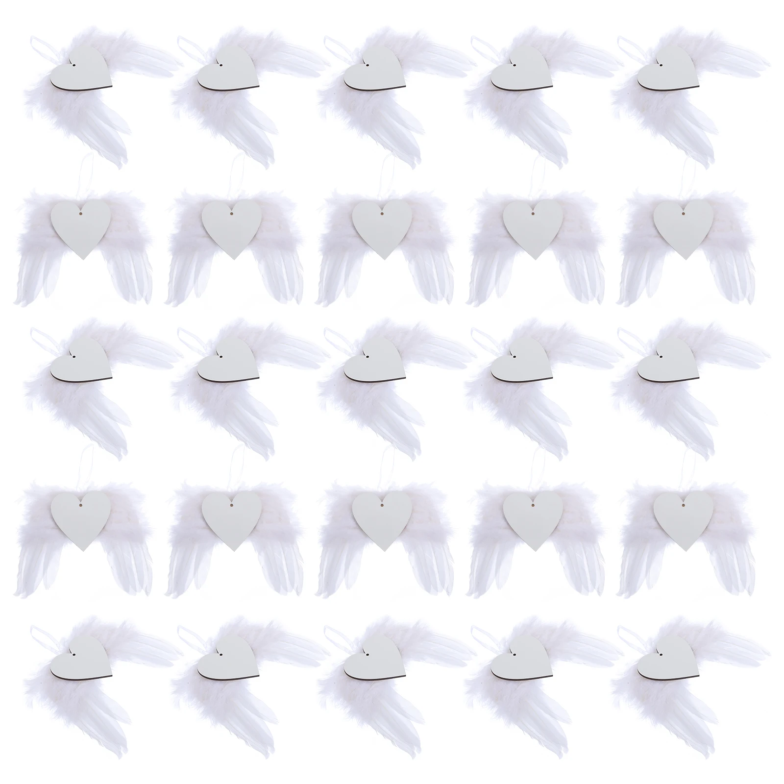 

12 Pcs DIY Sublimation Pendant Valentines Day Feather Wings Blank Decoration Home Party Decor
