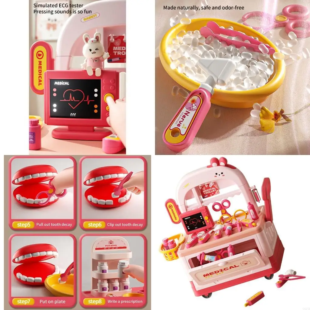 

Ролевые игры, медицинская тележка для доктора, игрушка для детей, реалистичные медицинские инструменты и аксессуары для детей,