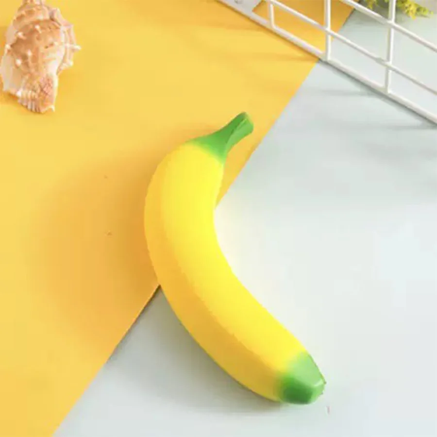 Banana Reducer Toy Simulated Banana Squishy Toy Squeeze Stress Relief Fidget Toy Slow Rising Desk Accessory for Adults Gifts
