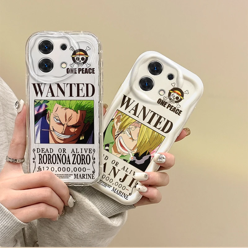

O-One Pieces Luffy Zoro Anime Wave Phone Case for Redmi Note 13 12 11 ProPlus 10 9 Pro 13C 12C 11S 10A K70 TPU Shock Proof Cover