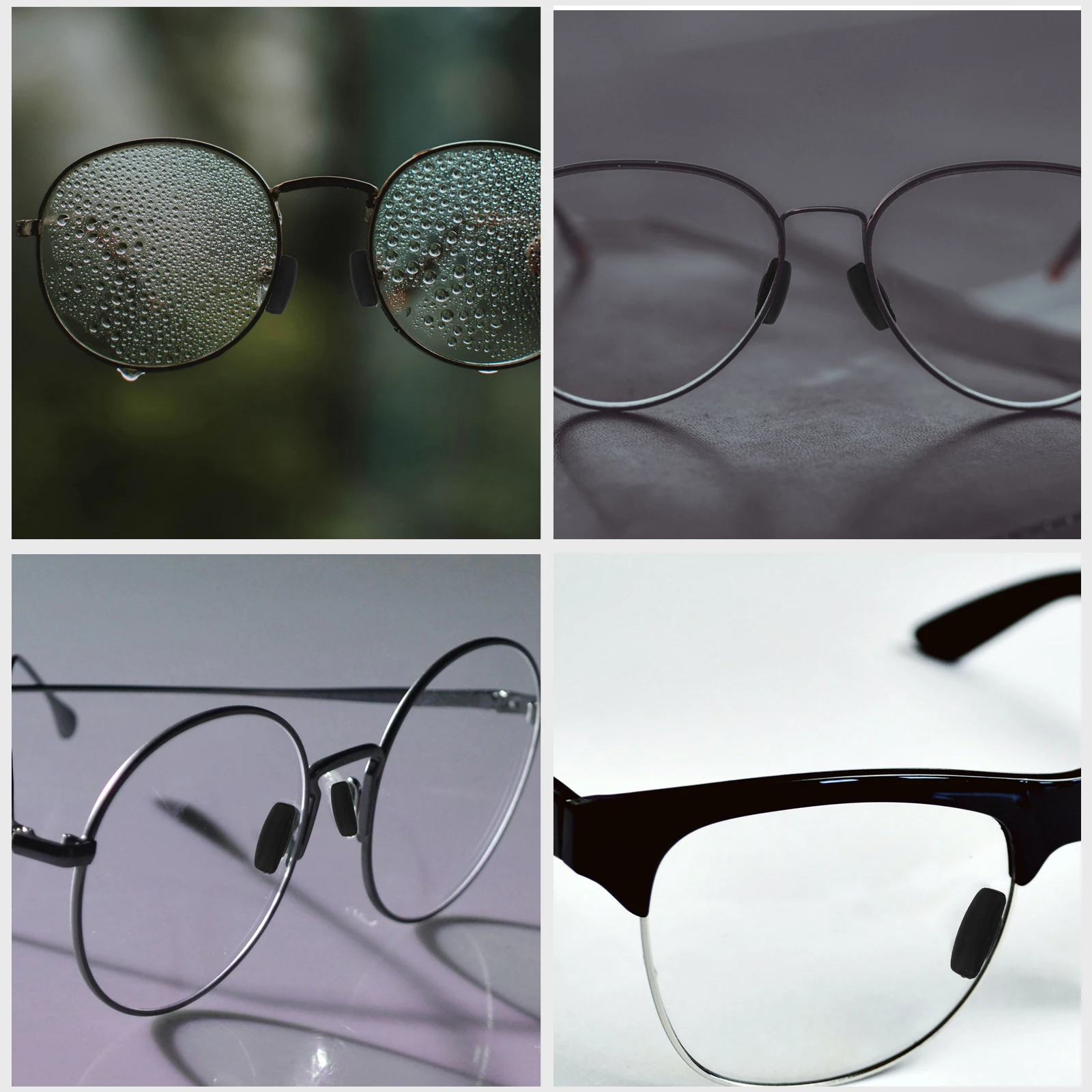 

10 Pairs Black Silicone Nose Pads for Glasses Bracket Style Square Shape Anti Slip Eyewear Accessories