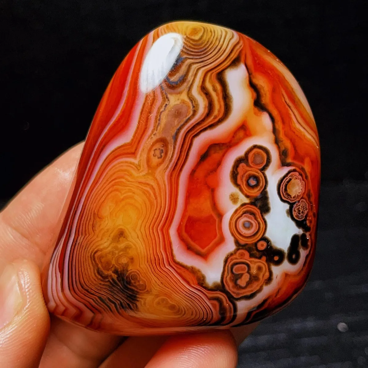 Earth Mined Sandy Tone Banded Agate, Tumbled Polished Stone, Table Decor, Natural Stone, Crystal Collection, Desk Decor