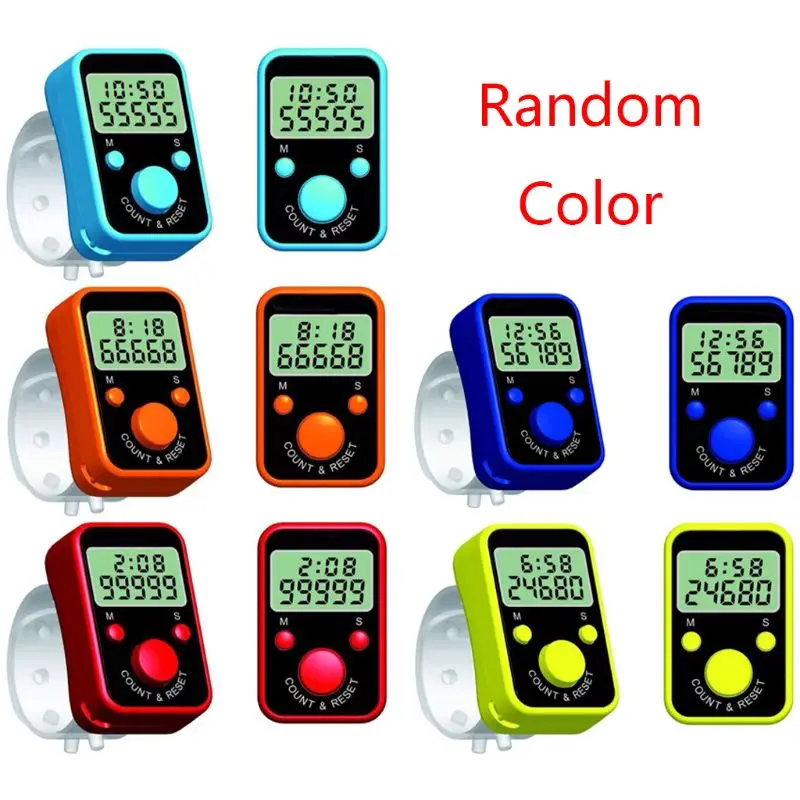 LCD Electric Display Digital Finger Counter, Tempo Anel Contagem Register, Costura Tricô Weave