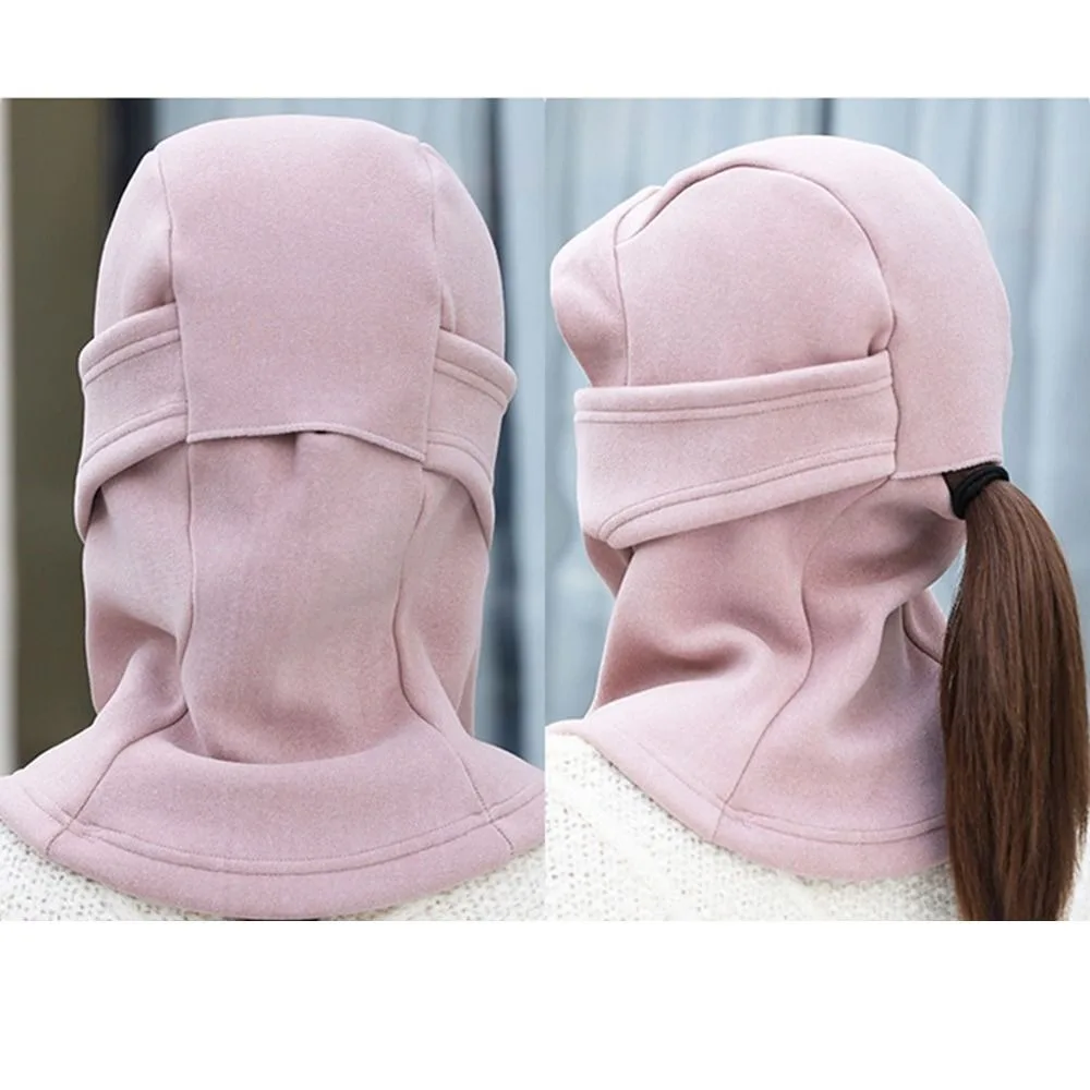 Fashion Windproof Warm Fleece Hat Ear Protection Neck Warmer Winter Hats Cold-proof Balaclava Skiing Thermal Scarf Women/Men