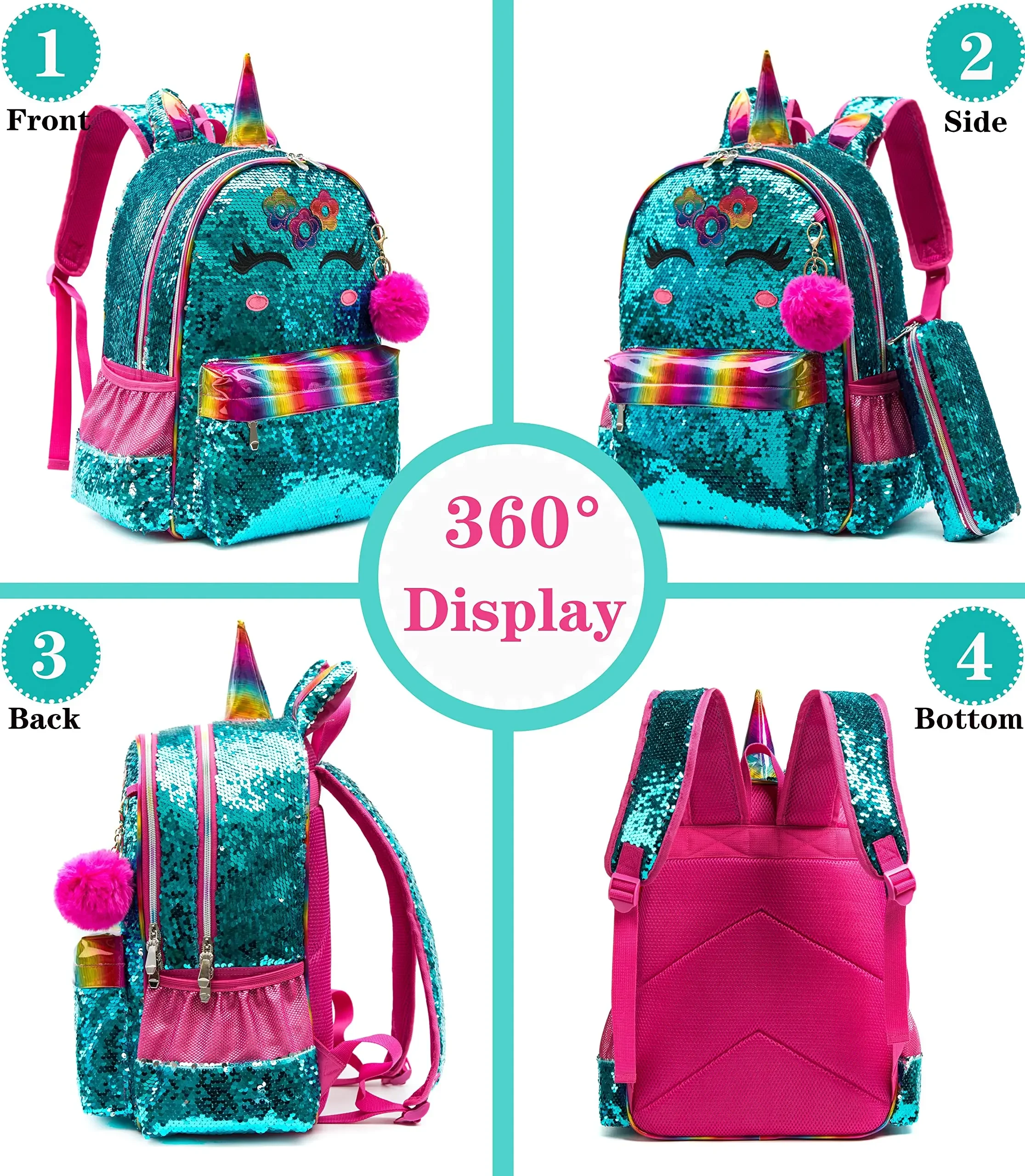 BIKAB Kids Backpack  School Bags  Backpack for Girls  Unicorn Backpacks for Girls  Kawaii Backpack  School Bags for Girls