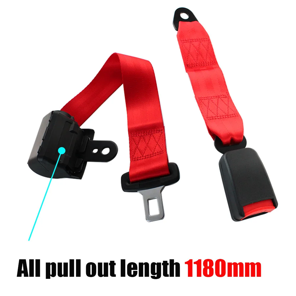 Universal 2 Point Car Red Seat Belts Safety Belt Extender Extension Buckle Adujstable Shoulder Seatbelt Fit For Most Auto Bus