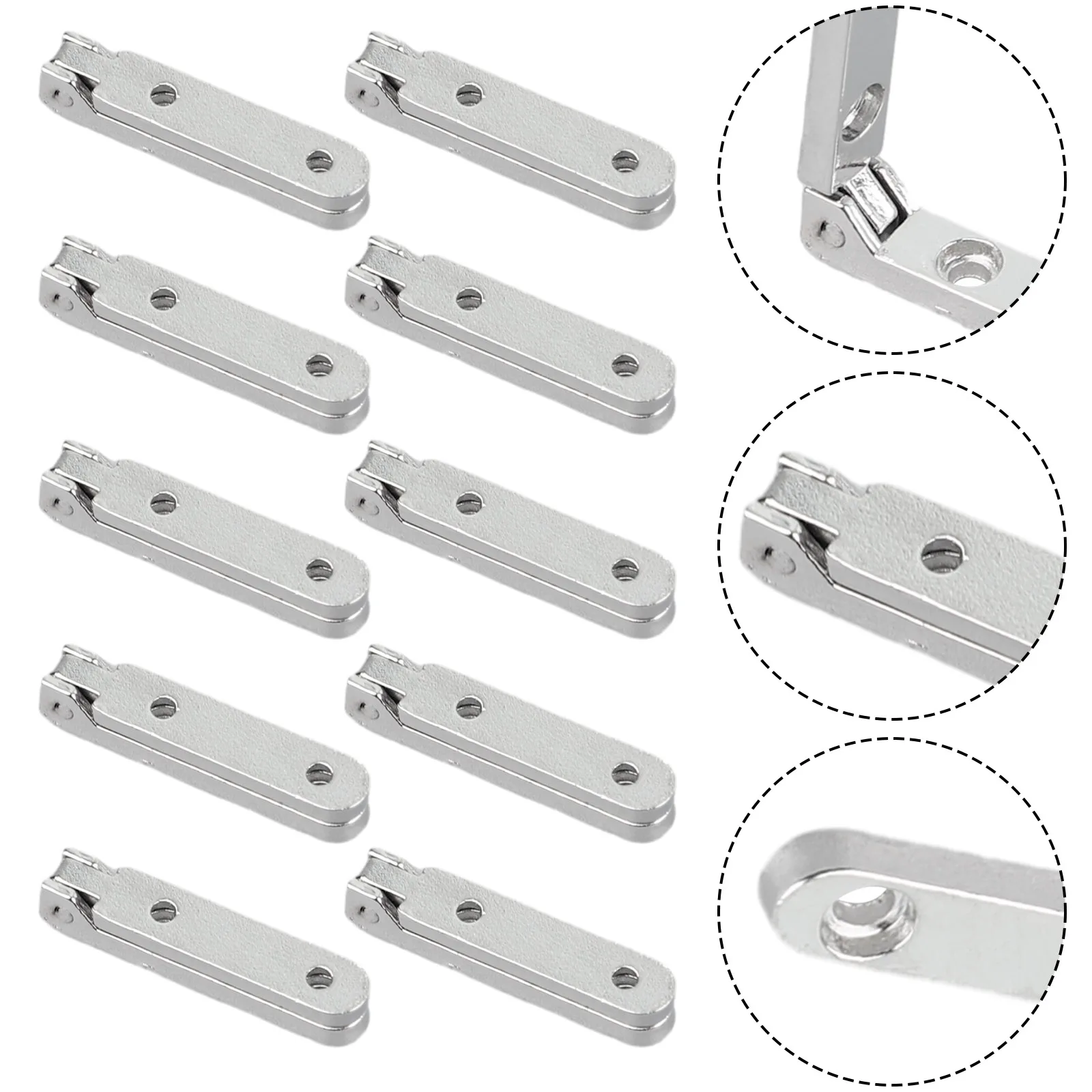 Brand New Spring Hinge Furniture Silver 30x30mm 90 Degree For Jewellery Box Home With 40 Pcs Screws Zinc Alloy