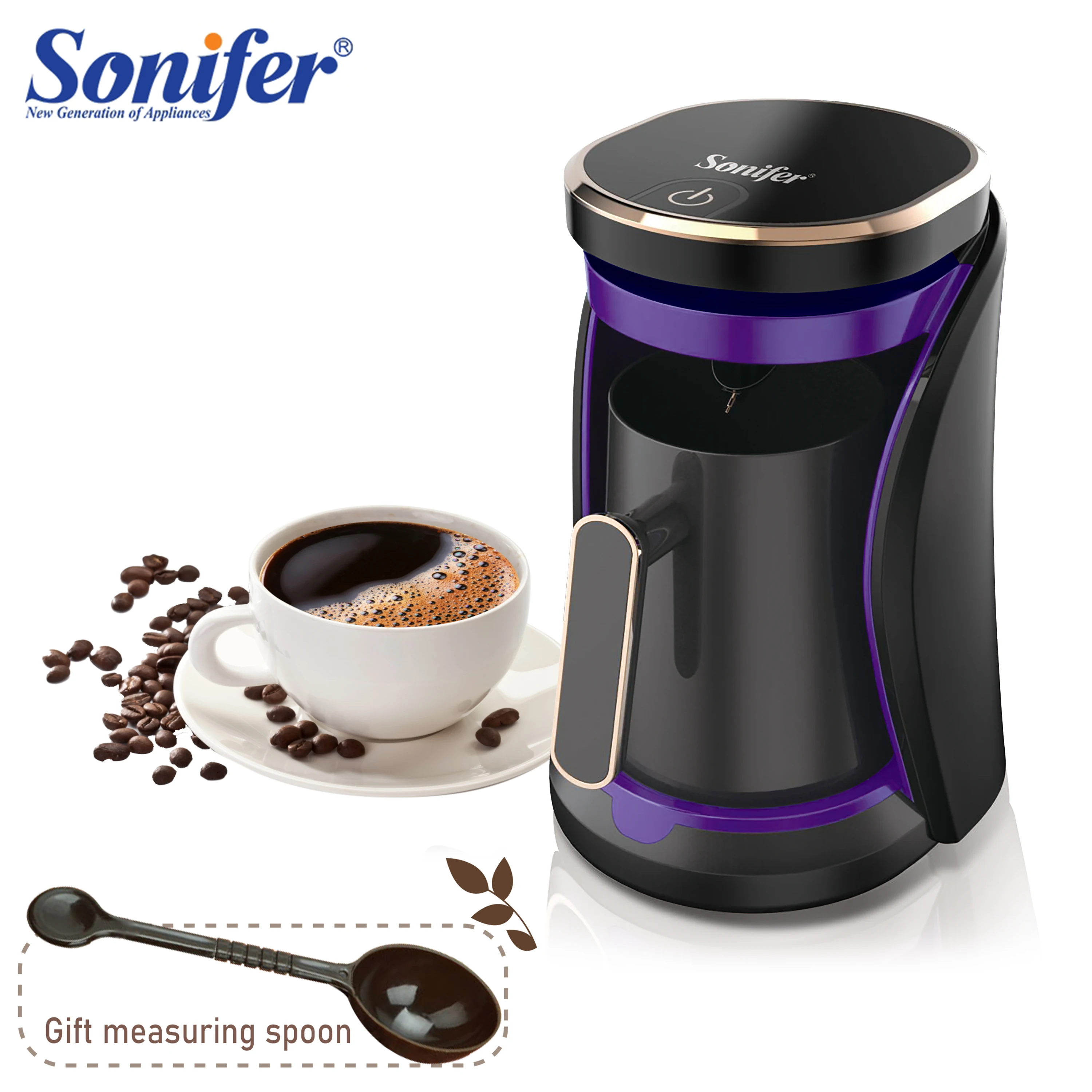 Automatic Turkish Coffee Machine Cordless Electric Pot Portable Travel 800W Coffee Maker 220V Sonifer