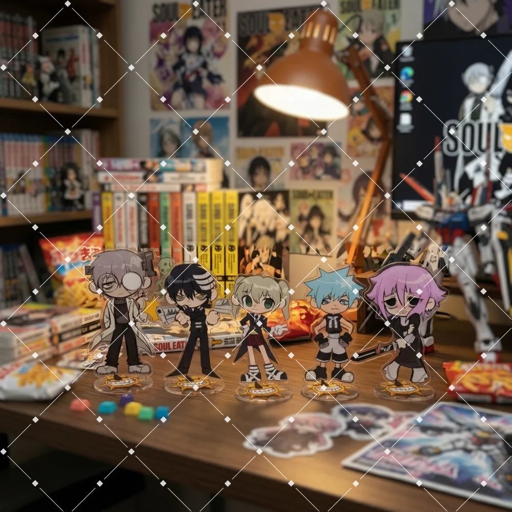

Anime Soul Eater 10CM Acrylic Stand keychain Anime Figure Maka Black Star Decor Desk Collection Display Birthday Gift For Fans