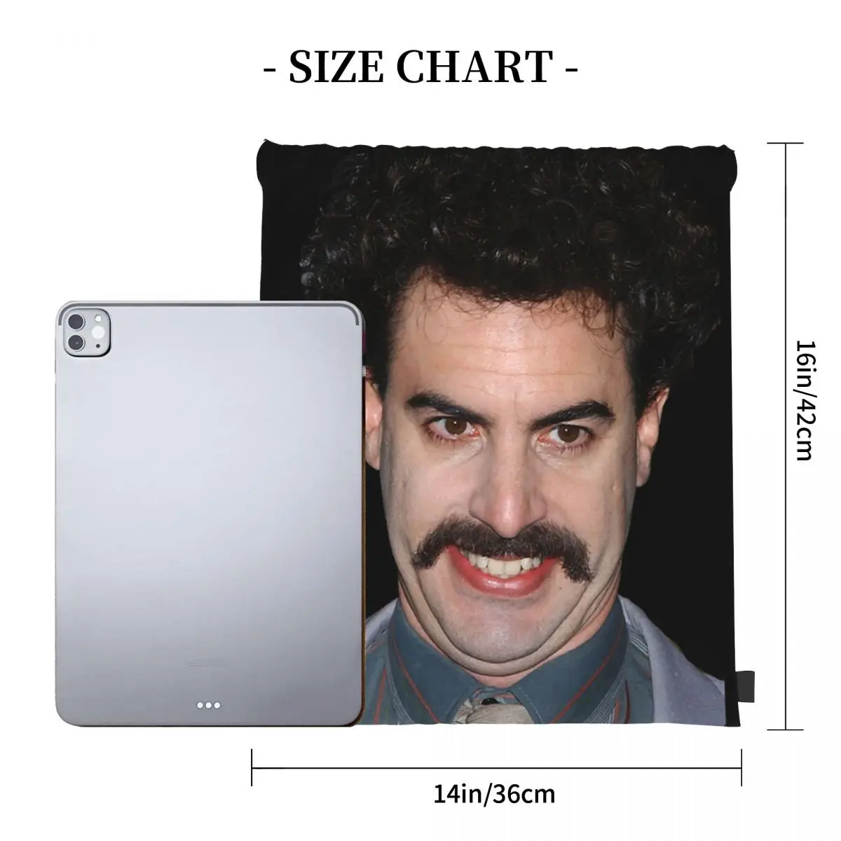 Herren Lustige Borat Geschenke Rucksäcke Mode Tragbare Kordelzug Taschen Kordelzug Bündel Tasche Schuhe Tasche Buch Taschen Für Mann Frau