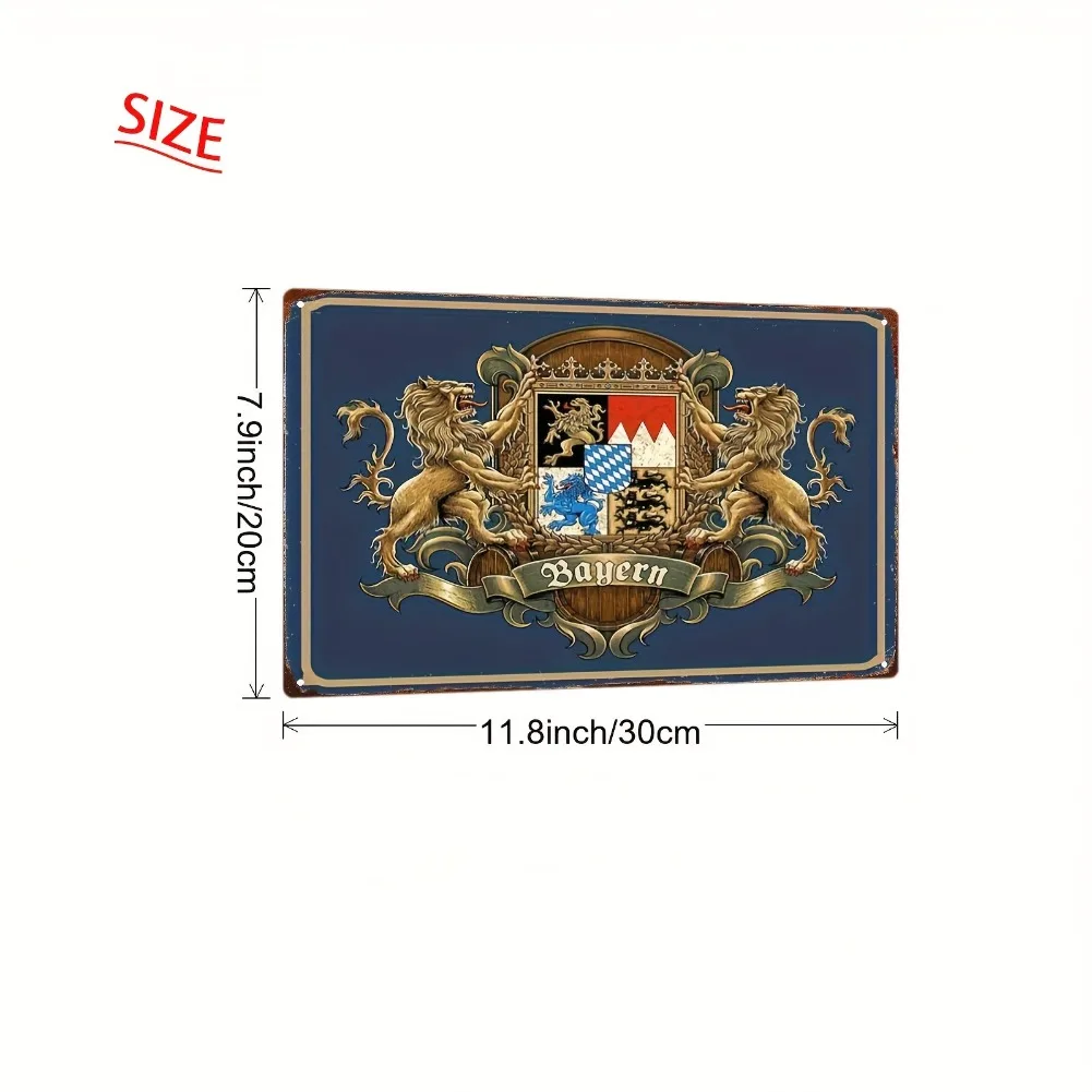 2D شقة، 1PC علامة معدنية خمر | هذا هو لوحة حديد بايرن كريست البافارية | 20*30 سم/8*12 بوصة | مناسبة لغرفة المعيشة #4