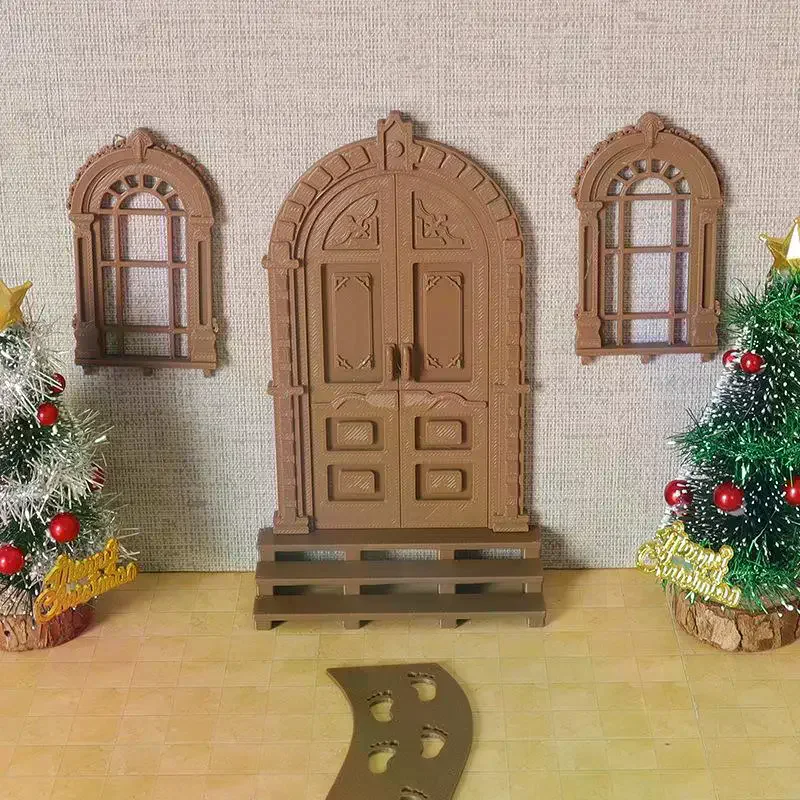 1/12 Puppenhaus Mini Simulation Europäischen Stil Tür Modell Möbel Zubehör Für Puppe Haus Dekor Kinder Pretend Spielen Spielzeug Geschenk
