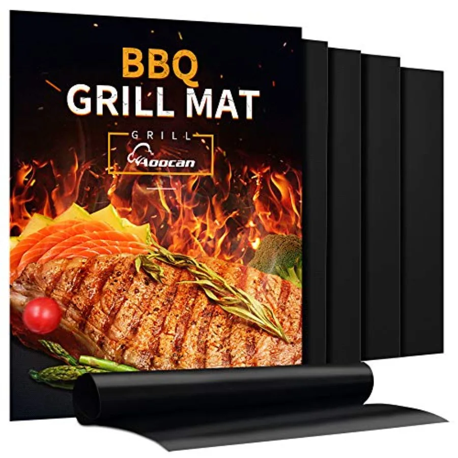 

Grill Mat - Set of 5 Heavy Duty Grill Mats Non Stick, BBQ Outdoor Grill and Baking Mats - Reusable, Easy to Clean Barbecue Gril