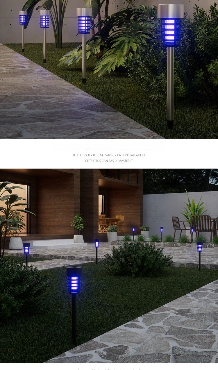 Solarbetriebener Insektenvernichter, wasserdicht, elektrische Mückenfalle, UV-Fliegenfalle für Garten, Terrasse, Hof, Camping, Insektenbekämpfungslampe – Detail 8