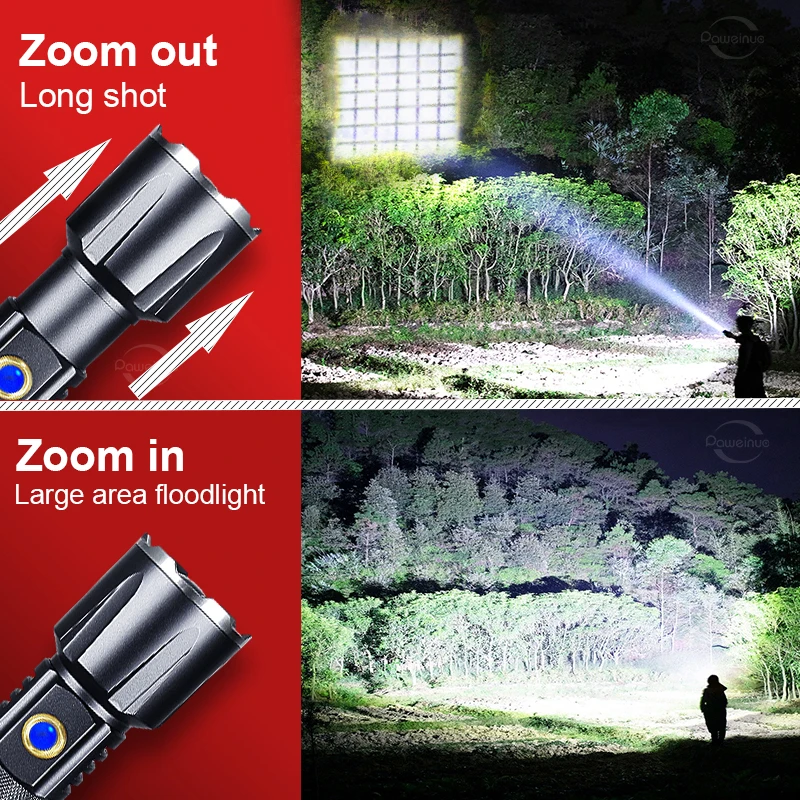 Super XHP360 High Power LED Flashlight Usb Rechargeable Tactical Torch Most Powerful Flashlight IPX6 Waterproof Lantern